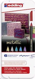 ROTULADOR EDDING 1200 METALICOS ESTUCHE 6 COLORES