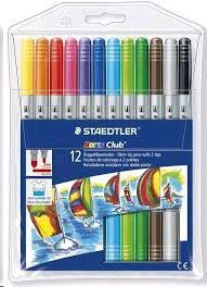 ROTULADORES STAEDTLER DOBLE PUNTA 12 COLORES