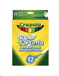 CRAYOLA.12 ROTULADORES FINOS LAVABLES SUPERTIPS   