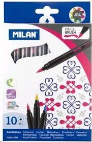 ROTULADORES  MILAN 10 UNIDADES PINCEL BRUSH