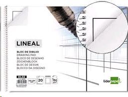 BLOC DIBUJO LINEAL ESPIRAL 20H.130GR.CON RECUADRO LIDERPAPEL