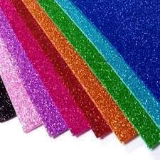 LAMINAS GOMA EVA PURPURINA COLORES SURTIDOS PAQ 10 UNIDADES 20*30