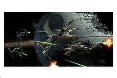 CAZA TIE VS ALA X POSTER DE VIDRIO STAR WARS 50X25 CM