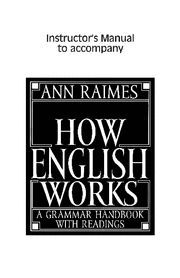 HOW ENGLISH WORKS INSTRUCTOR'S MANUAL