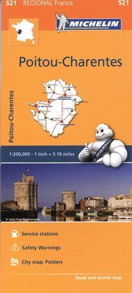 POITOU-CHARENTES 521 FRANCIA  MAPA REGIONAL