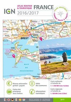 2016/2017 FRANCE ATLAS [BLANC] ROUTIER & TOURISTIQUE -IGN