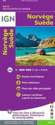 NORVEGE SUEDE 1:800.000 -IGN