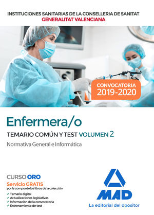 ENFERMERA/O DE INSTITUCIONES SANITARIAS DE LA CONSELLERIA DE SANITAT DE LA GENER