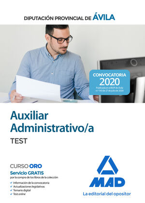 AUXILIAR ADMINISTRATIVO DE LA DIPUTACIÓN PROVINCIAL DE ÁVILA. TEST