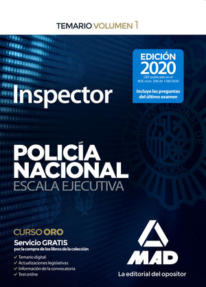 INSPECTOR DE POLICÍA NACIONAL. TEMARIO VOLUMEN 1