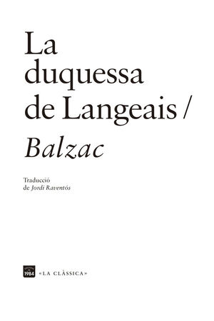 LA DUQUESSA DE LANGEAIS