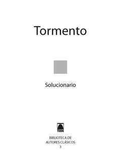 TORMENTO, BACHILLERATO. SOLUCIONARIO
