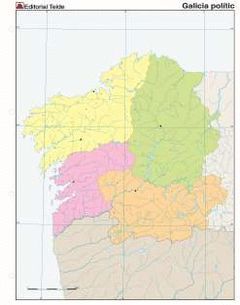 MAPA MUDO GALICIA POLITICO (COLOR)