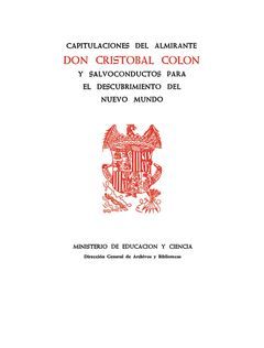 CAPITULACIONES DEL ALMIRANTE DON CRISTÓBAL COLÓN Y SALVOCONDUCTOS PARA EL DESCUB