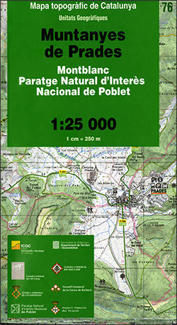 MUNTANYES DE PRADES  76 MAPA TOPOGRÀFIC DE CATALUNYA. UNITATS GEOGRÀFIQUES