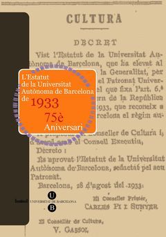 L'ESTATUT DE LA UNIVERSITAT AUTÒNOMA DE BARCELONA DE 1933