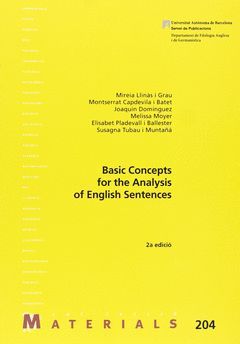 BASIC CONCEPTS FOR THE ANALYSIS OF ENGLISH SENTENCES