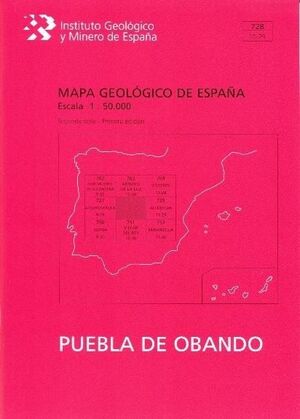 MAPA GEOLÓGICO ESPAÑA PUEBLA OBANDO ESCALA 1:50.000 Nº 728