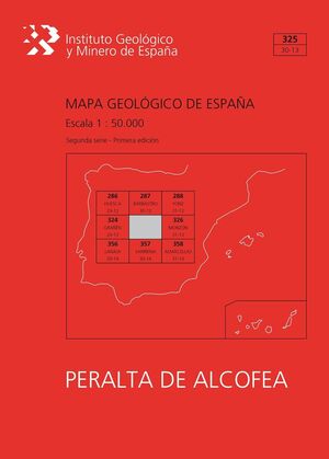 IGME (2015) MAPA GEOLÓGICO, 1:50000. HOJA N. 325 (PERALTA DE ALCOFEA)