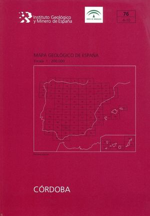 MAPA GEOLÓGICO DE ESAPAÑA ESCALA 1:200.000. HOJA 76, CÓRDOBA