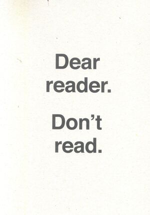 ULISES CARRIÓN. DEAR READER. DON'T READ.