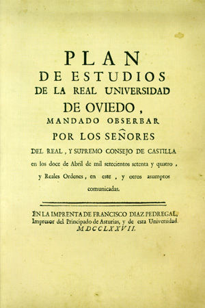 PLAN DE ESTUDIOS DE LA REAL UNIVERSIDAD DE OVIEDO, 1774