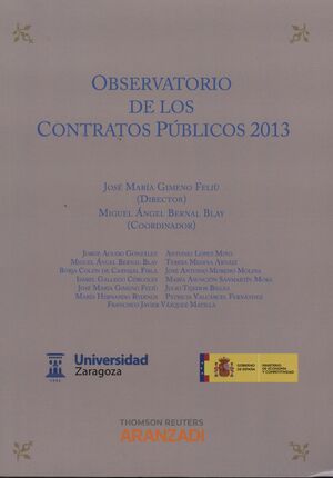 OBERVATORIO DE LOS CONTRATOS PÚBLICOS 2013 (PAPEL)