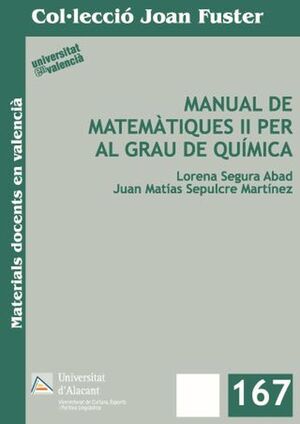 MANUAL DE MATEMÀTIQUES II PER AL GRAU DE QUÍMICA