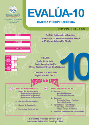 BATERÍA PSICOPEDAGÓGICA EVALÚA 10 3.0 (VERSIÓN CHILENA)