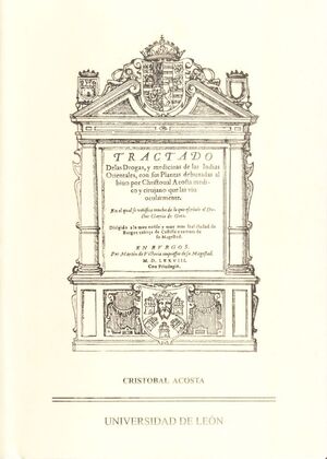 TRACTADO DE LAS DROGAS Y MEDICINAS DE LA INDIAS ORIENTALES.(EDICI