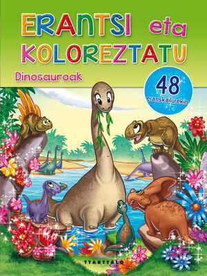 DINOSAUROAK. ERANTSI ETA KOLOREZTATU. (PEGATINAS)