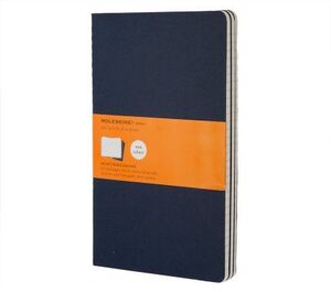 SET DE 3 CUADERNOS CAHIER A RAYAS - LARGE - COLOR AZUL MARINO