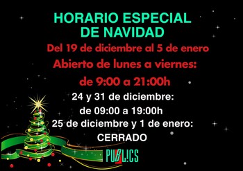 Horario especial de Navidad